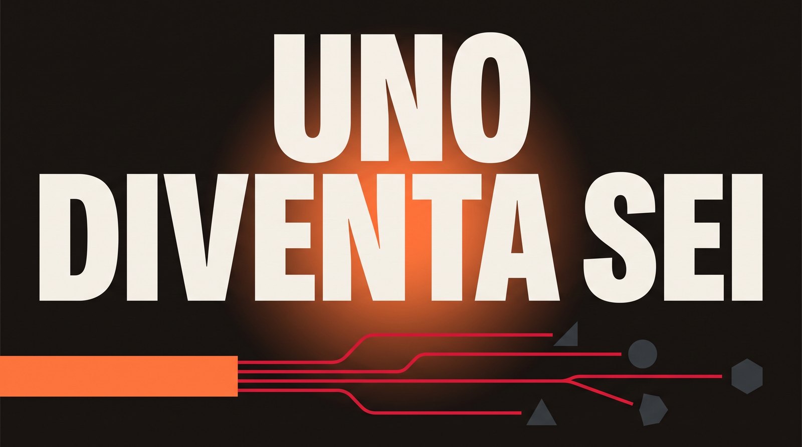 Un blocco pieno da cui partono cinque diramazioni verso forme più piccole