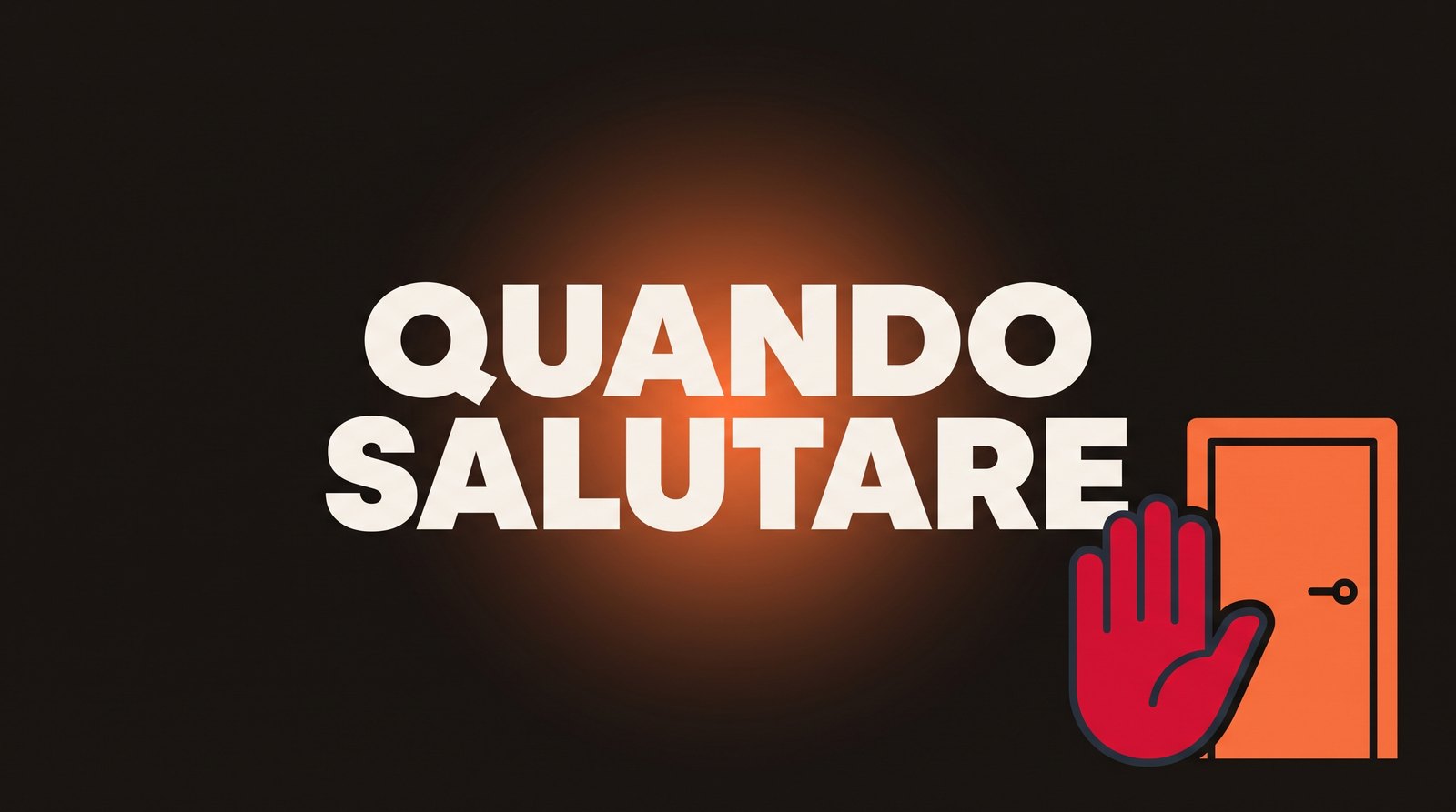 Una mano alzata in segno di stop davanti a una porta
