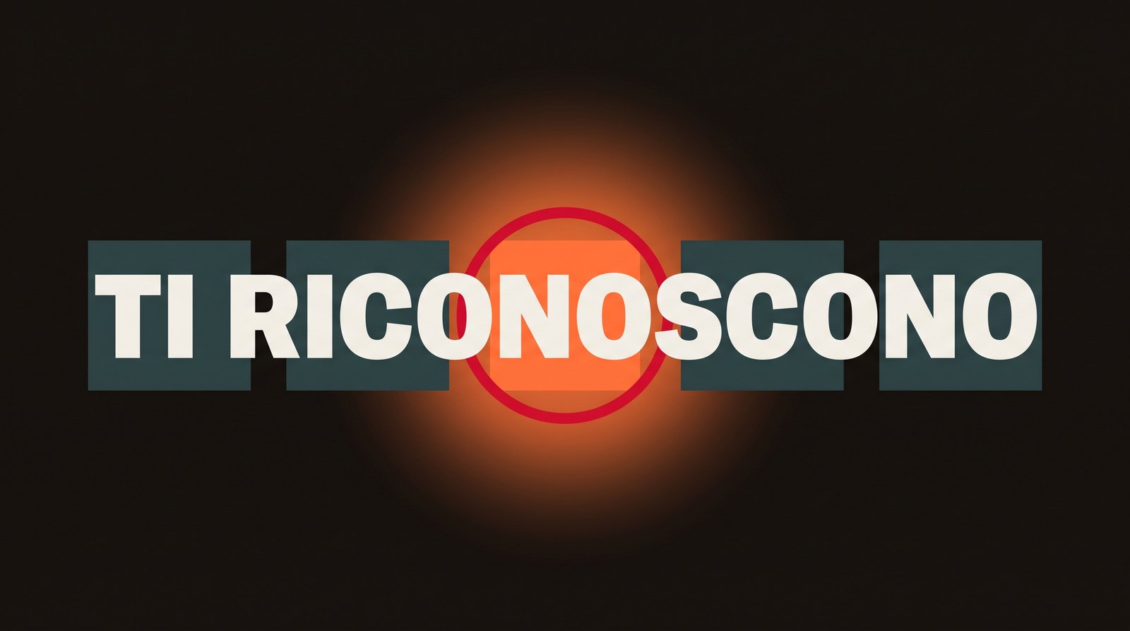 Un quadrato arancione che spicca in una fila di quadrati grigi