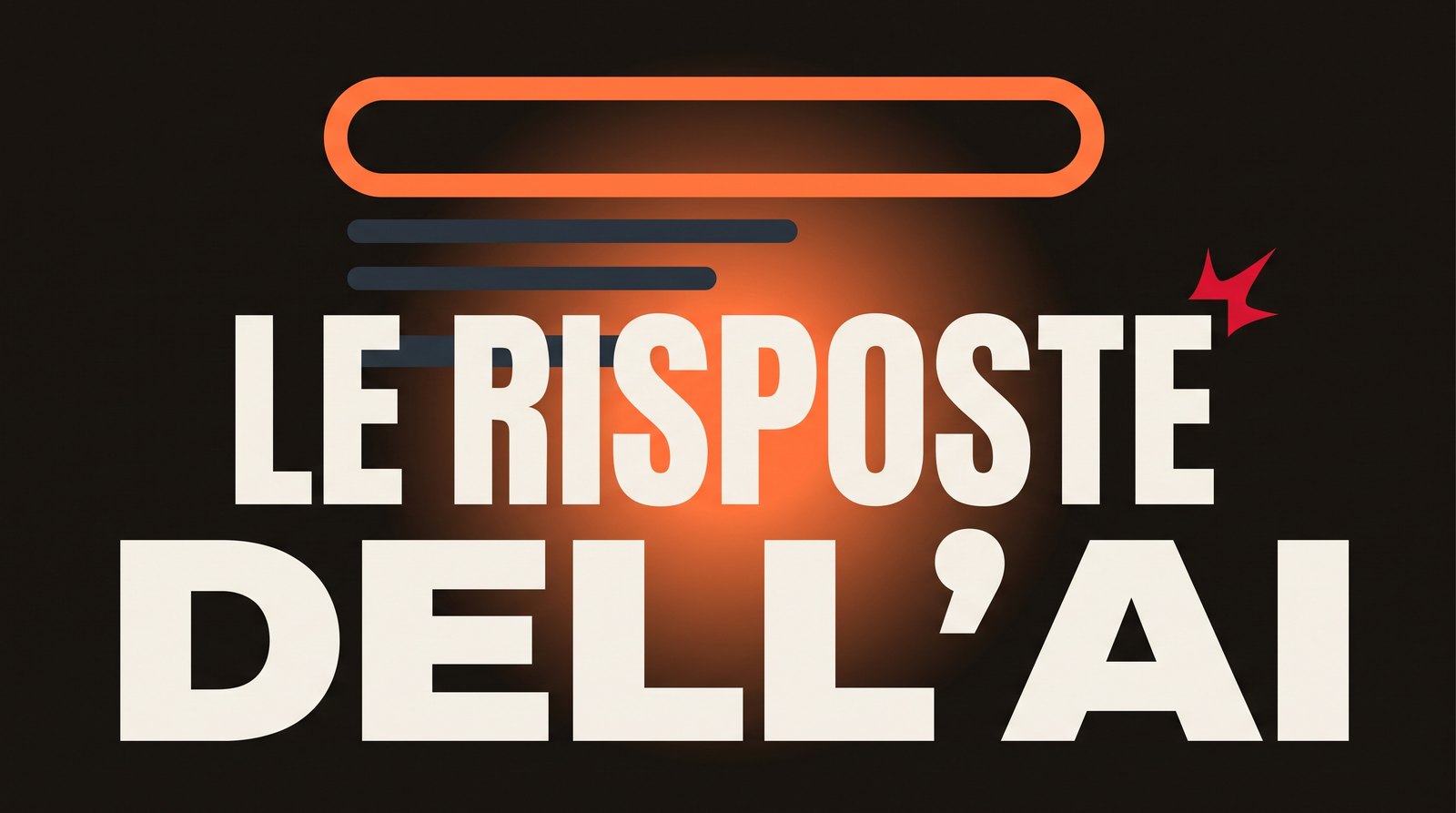 Un riquadro di risposta grande sopra tre righe di risultati