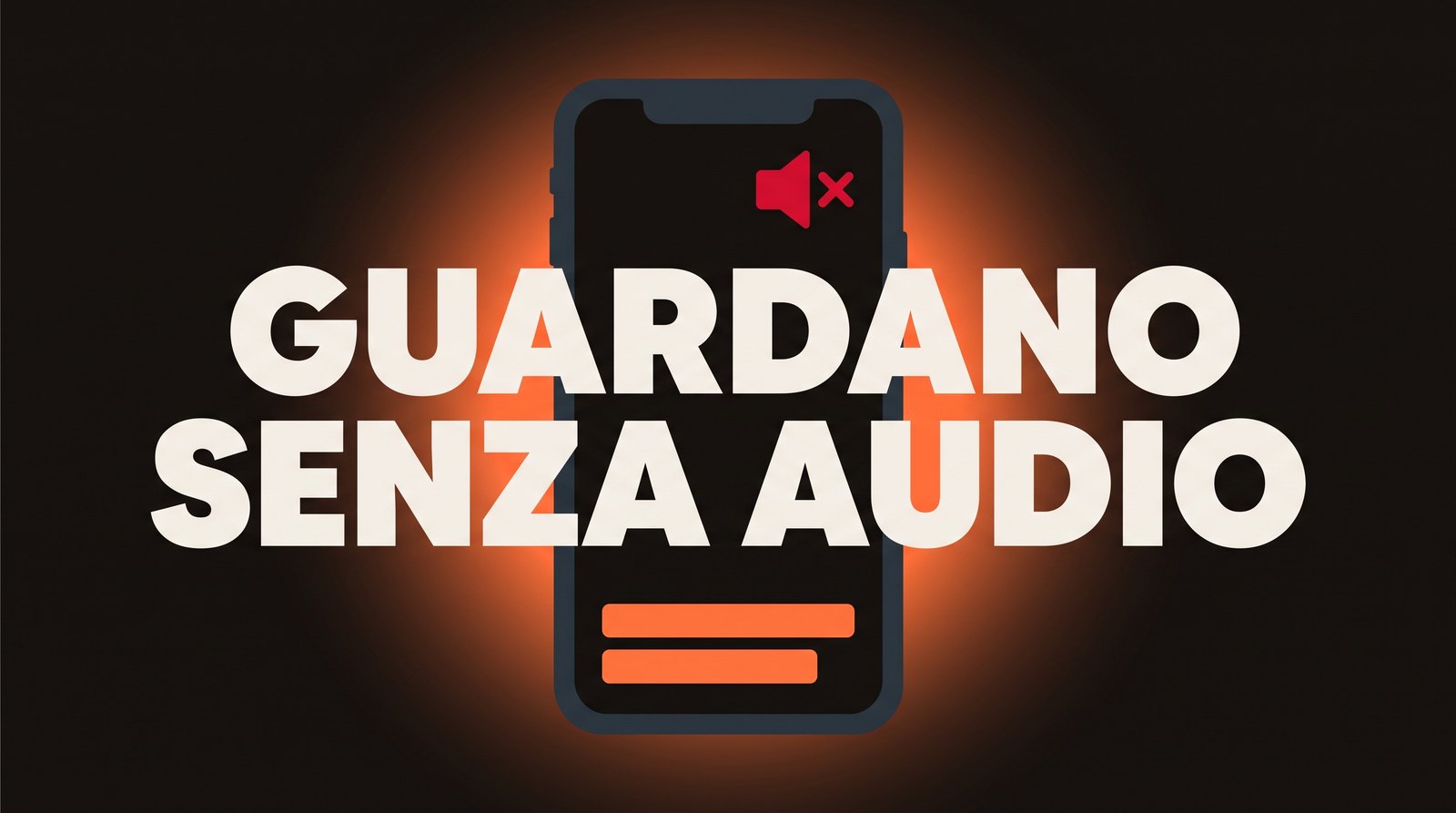Uno smartphone con l’icona dell’audio barrata e i sottotitoli accesi